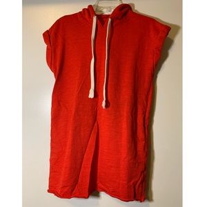 Forever 21 Short Sleeve Hoodie Dress 
Medium 
red, coral
NWOT
